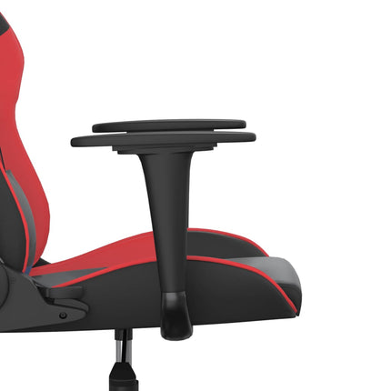 Gamingstol med massage svart och röd konstläder