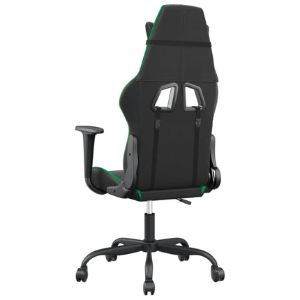 Gamingstol med massage svart och grön konstläder