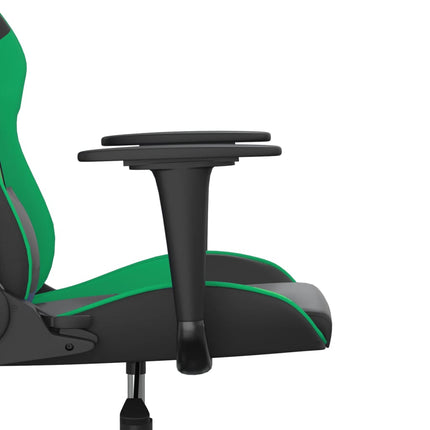 Gamingstol med massage svart och grön konstläder