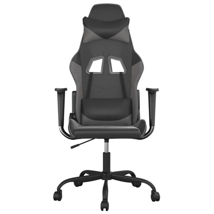 Gamingstol med massage svart och grå konstläder