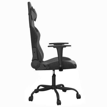 Gamingstol med massage svart och grå konstläder