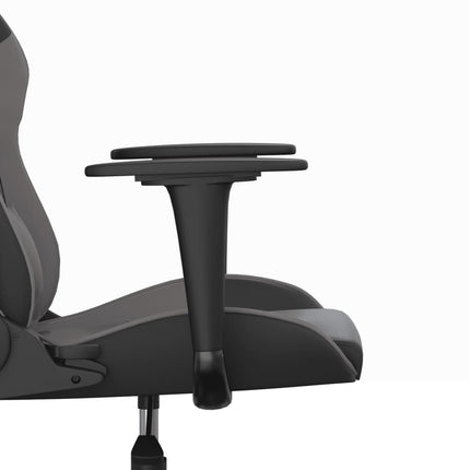 Gamingstol med massage svart och grå konstläder