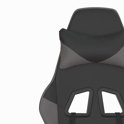 Gamingstol med massage svart och grå konstläder