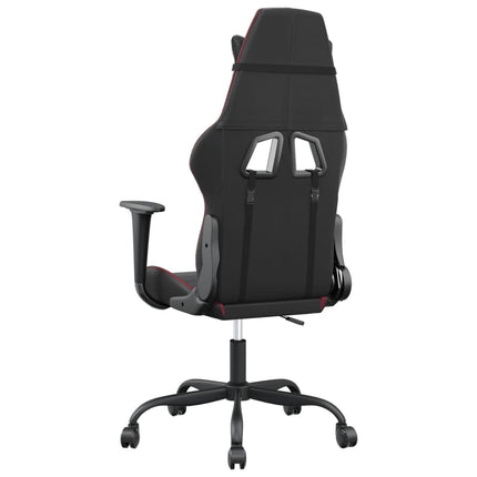 Gamingstol med massage svart och vinröd konstläder