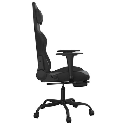 Gamingstol med massage och fotstöd svart konstläder