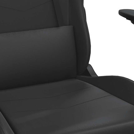 Gamingstol med massage och fotstöd svart konstläder