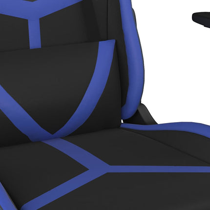 Gamingstol med massage svart och blå konstläder