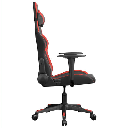 Gamingstol med massage svart och röd konstläder