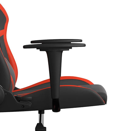 Gamingstol med massage svart och röd konstläder