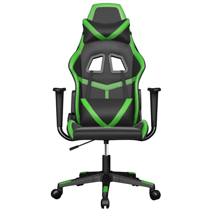 Gamingstol med massage svart och grön konstläder