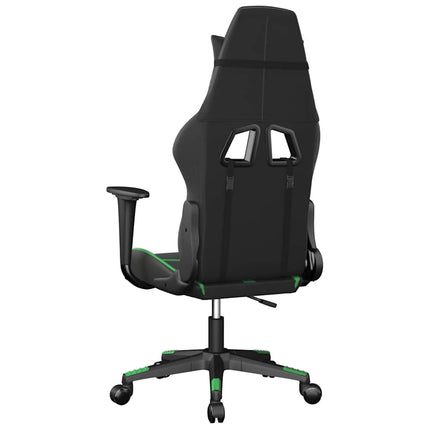 Gamingstol med massage svart och grön konstläder