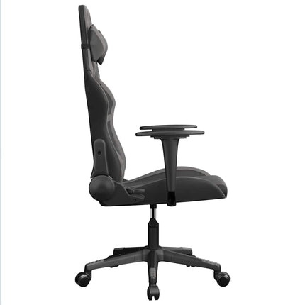 Gamingstol med massage svart och grå konstläder