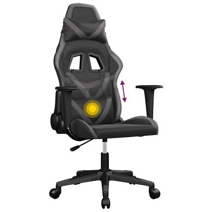 Gamingstol med massage svart och grå konstläder