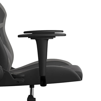 Gamingstol med massage svart och grå konstläder