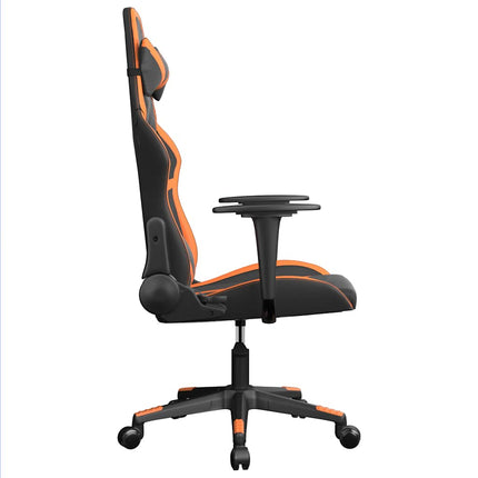 Gamingstol med massage svart och orange konstläder