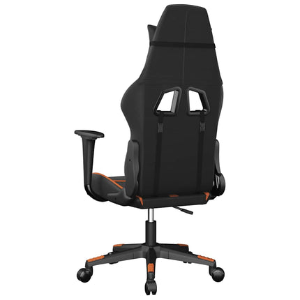 Gamingstol med massage svart och orange konstläder