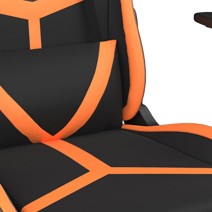 Gamingstol med massage svart och orange konstläder