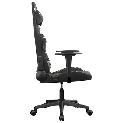 Gamingstol med massage svart och kamouflage konstläder