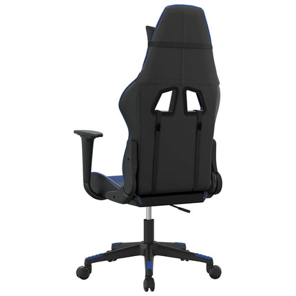 Gamingstol med massage svart och blå konstläder