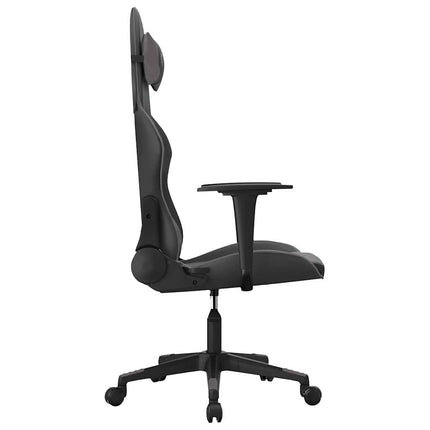 Gamingstol med massage svart och grå konstläder