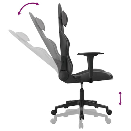 Gamingstol med massage svart och grå konstläder