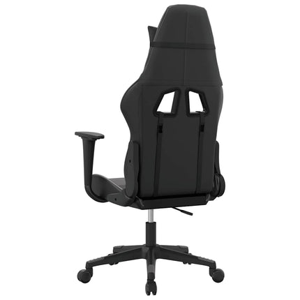 Gamingstol med massage svart och grå konstläder