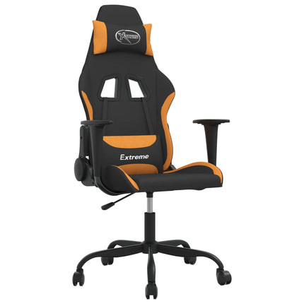 Gamingstol med massage svart och orange tyg