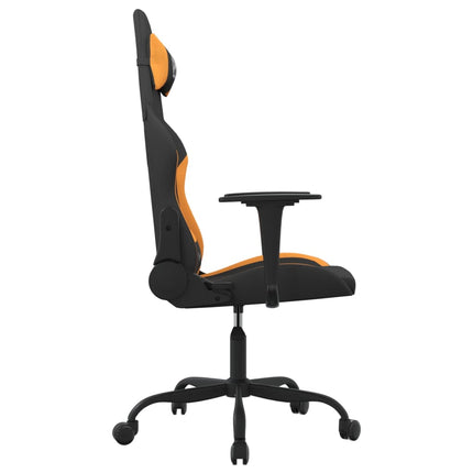 Gamingstol med massage svart och orange tyg