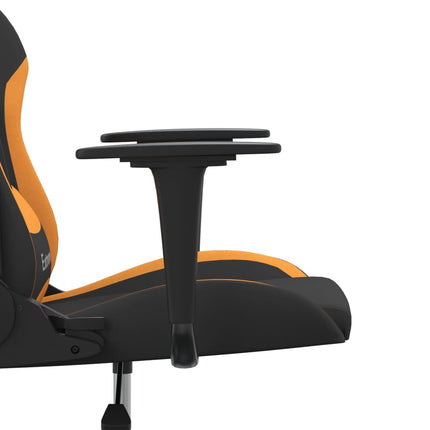 Gamingstol med massage svart och orange tyg