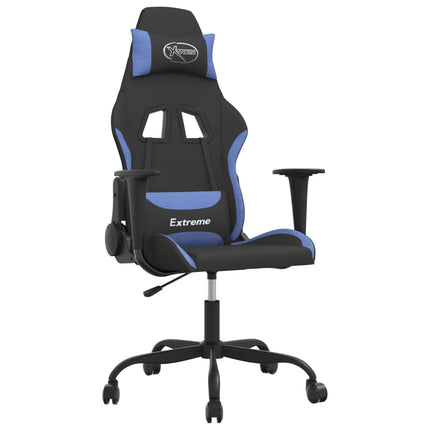 Gamingstol med massage svart och blå tyg