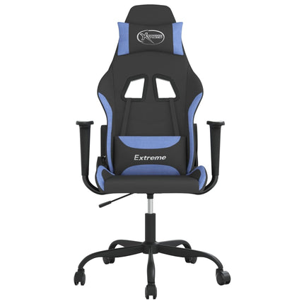 Gamingstol med massage svart och blå tyg