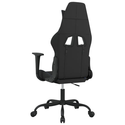 Gamingstol med massage svart och blå tyg
