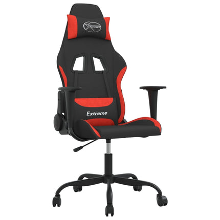 Gamingstol med massage svart och röd tyg