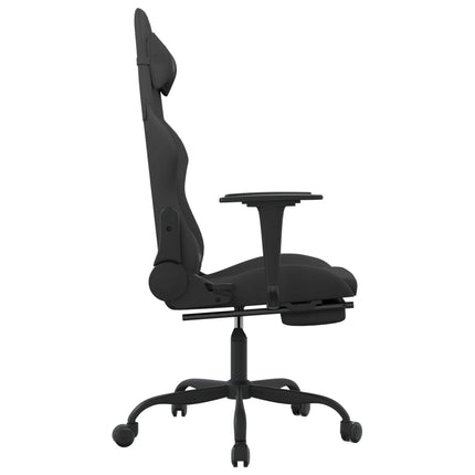 Gamingstol med fotstöd och massage svart konstläder