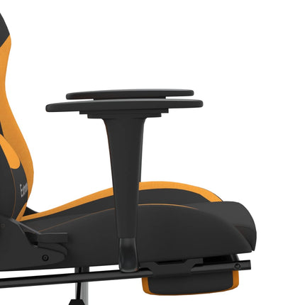 Gamingstol med fotstöd och massage svart och orange tyg
