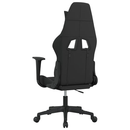 Gamingstol med massage svart och ljusgrå tyg