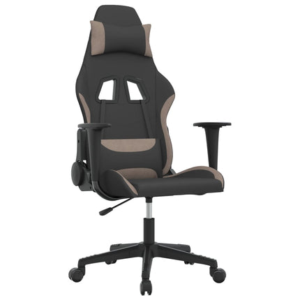Gamingstol med massage svart och taupe tyg