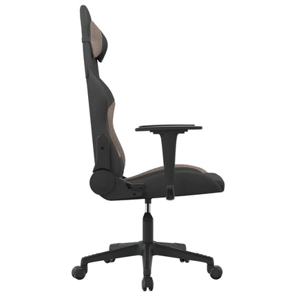 Gamingstol med massage svart och taupe tyg