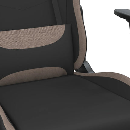 Gamingstol med massage svart och taupe tyg