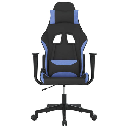 Gamingstol med massage svart och blå tyg