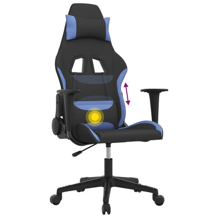 Gamingstol med massage svart och blå tyg