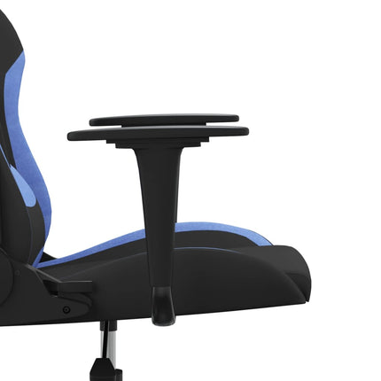 Gamingstol med massage svart och blå tyg