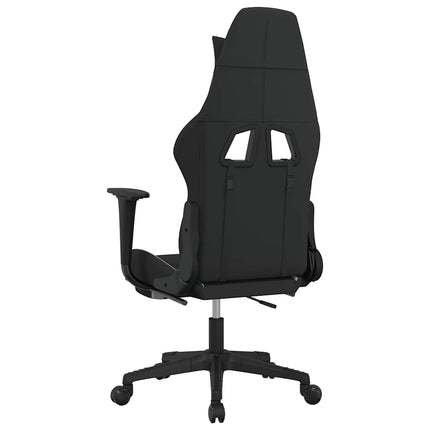 Gamingstol med fotstöd och massage svart och gräddvit tyg