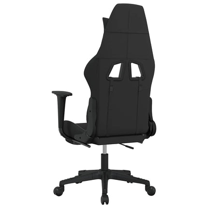 Gamingstol med fotstöd och massage svart och ljusgrå tyg