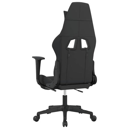 Gamingstol med fotstöd och massage svart och blå tyg