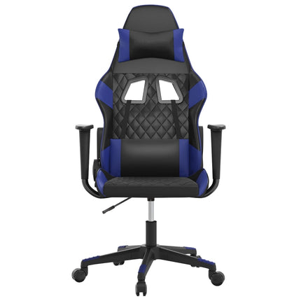 Gamingstol med massage svart och blå konstläder