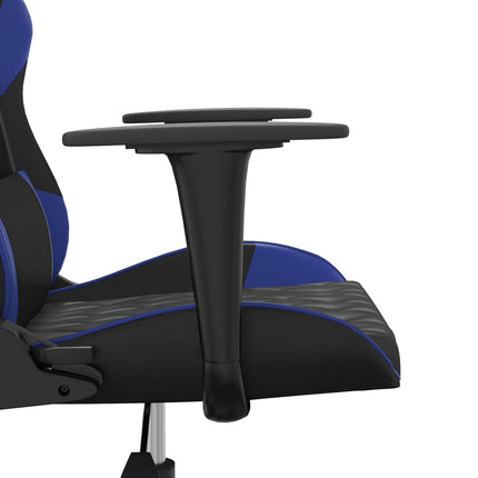 Gamingstol med massage svart och blå konstläder