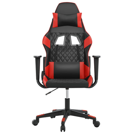 Gamingstol med massage svart och röd konstläder