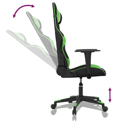 Gamingstol med massage svart och grön konstläder