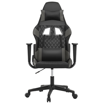 Gamingstol med massage svart och grå konstläder